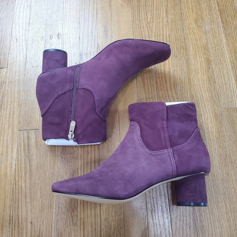 Draper James Bethany Booties Sz 8 Side Zip Ankle Boot Burgundy NEW NWOB